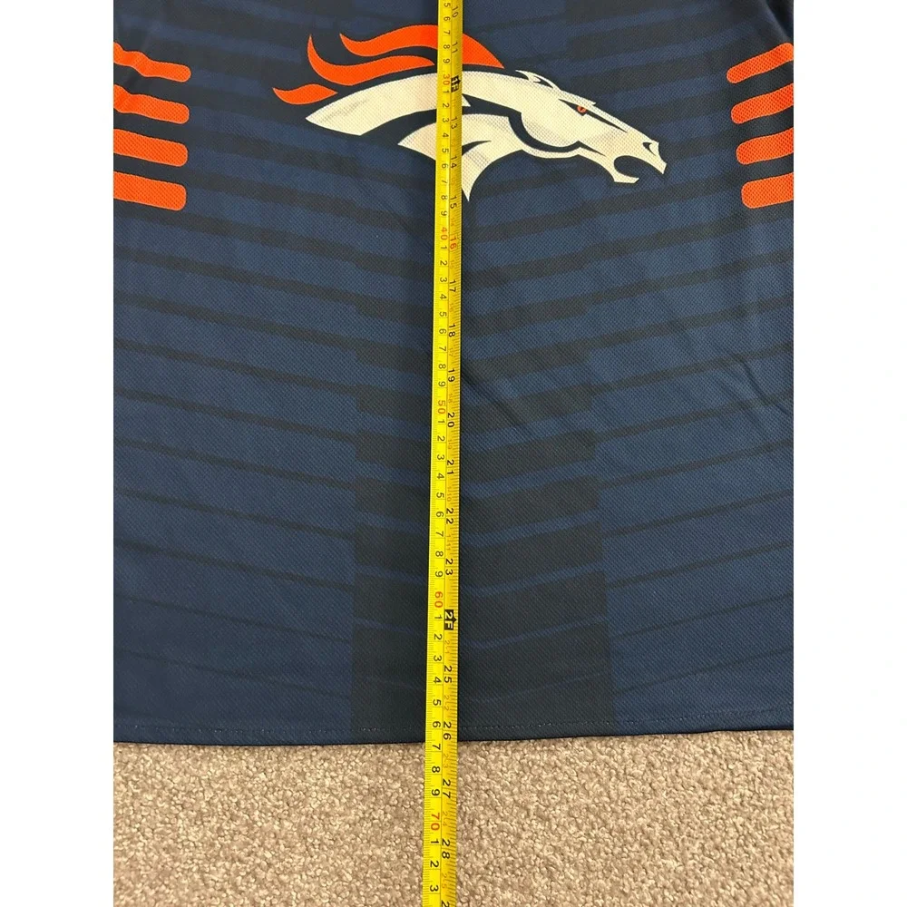 NFL Flag Denver Broncos Jersey Youth Large Navy Blue Excellent‎ Play Football